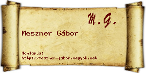 Meszner Gábor névjegykártya